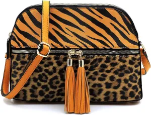 Leopard Print Crossbody Bag Animal Printed Shoulder Bag Womens Purse Satchel