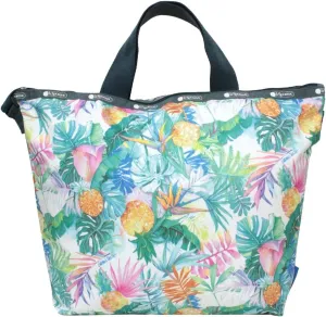 LeSportsac Lauren Roth Uluwehi HAWAII EXCLUSIVE Easy Carry Tote Crossbody   Top Handle Handbag, Style 2431/Color K605, Vibrant Tropical Flowers & Pineapples, Lauren Roth Signature Printed on Pattern