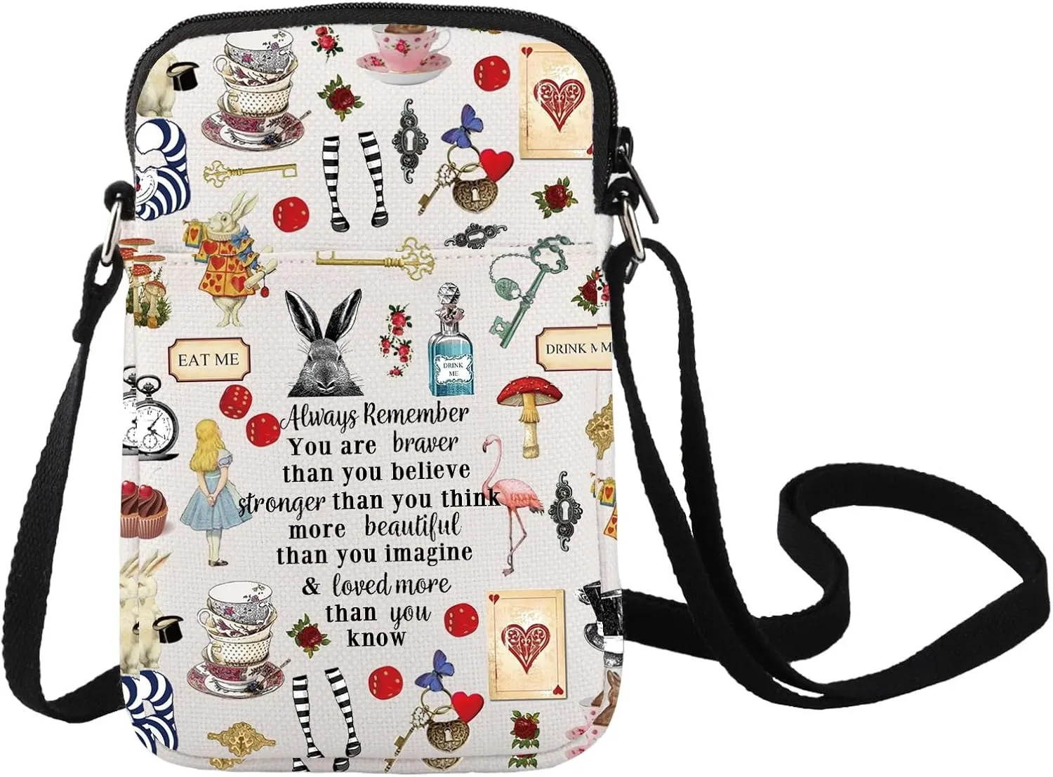 LEVLO Fairy Tale Crossbody Bag Fairy Tale Fans Gift You Are Braver Than You Believe Princess Shoulder Bag Cartoon Movie Merch