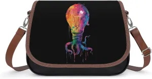 Lightbulb of Tentacles Rainbow Dripping Printed Women's Crossbody Bags Novelty Purse Handbag Shoulder Bag For Women