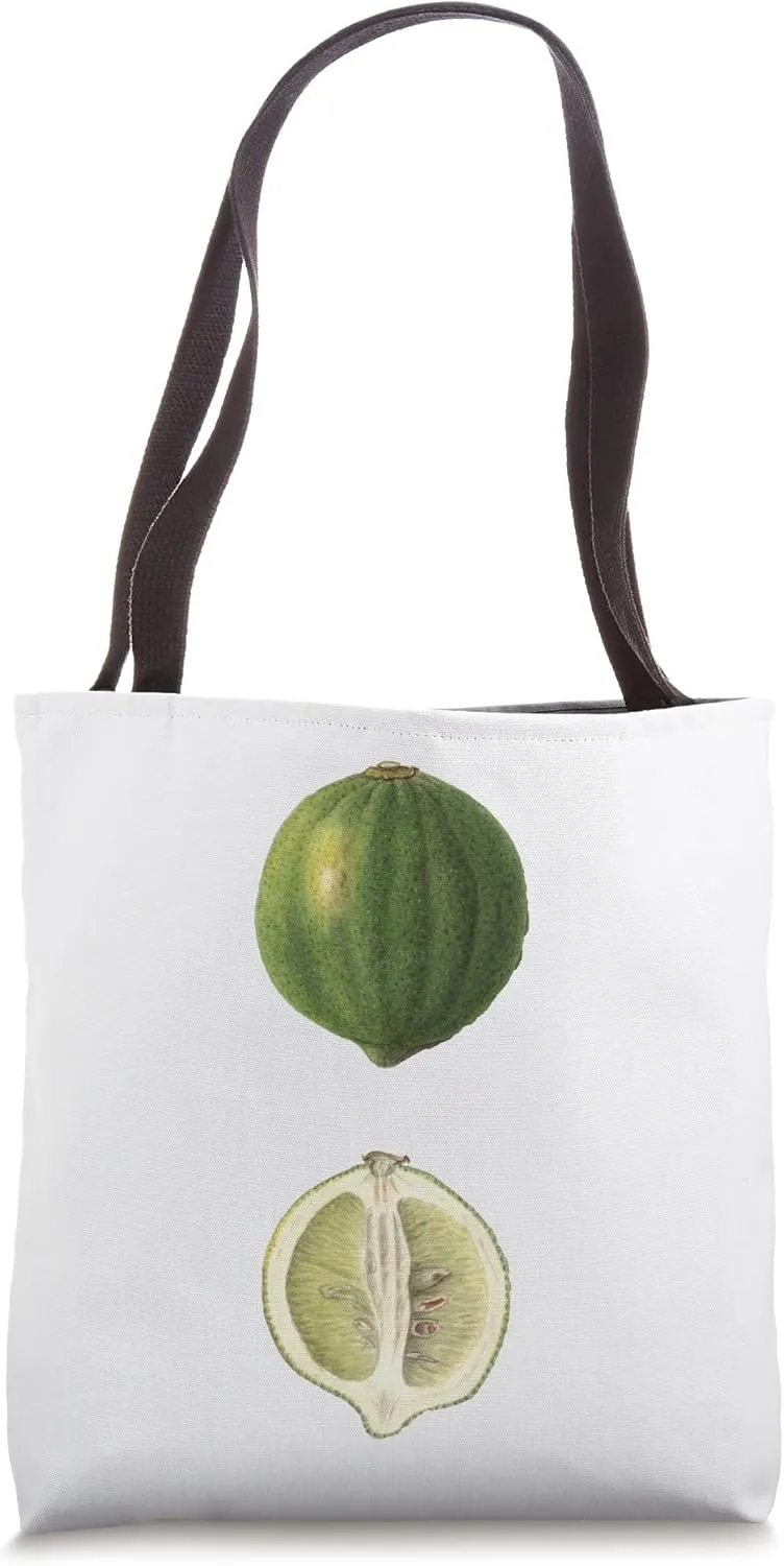 Lime Fruit Illustration & Diagram Tote Bag