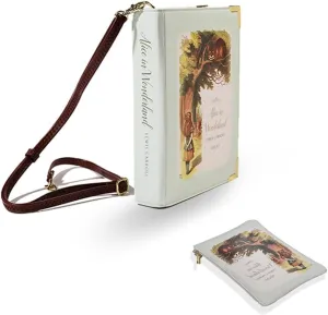Literary Themed Bag Collection-Alice in Wonderland |TURQUOISE Set |Stylish&Unique Bookcover Shoulder&Clutch Bags |Literary Enthusiasts | Classic Fairy Tale |Perfect&Practical