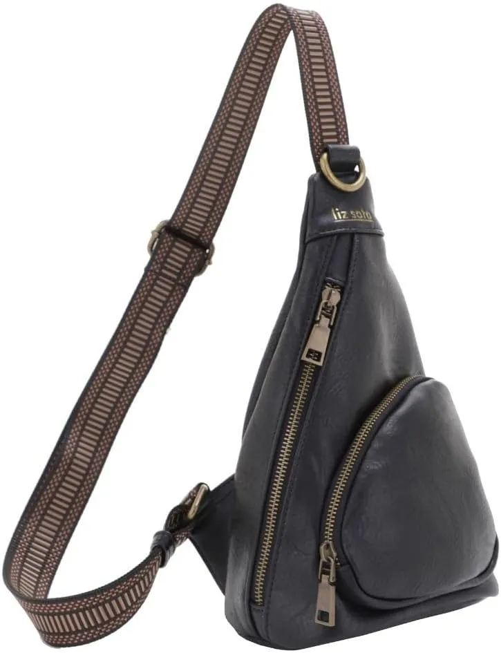 Liz Soto Lori Sling Bag for Women - Chest Bag for Women, Vegan Leather Travel Sling Bag, Small Sling Backpack Purse