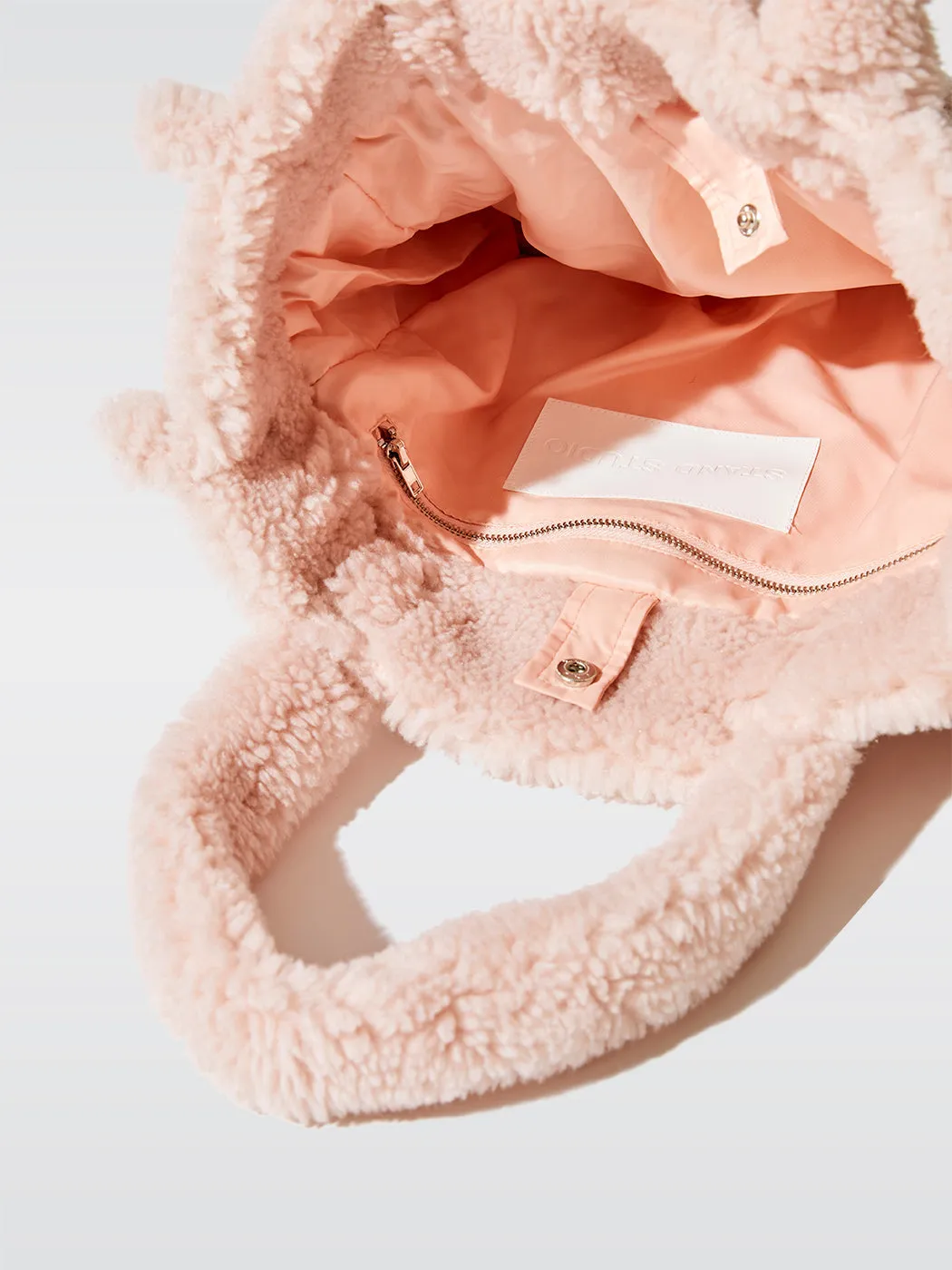 Lolita Faux Fur Teddy Bag - Pale Blush