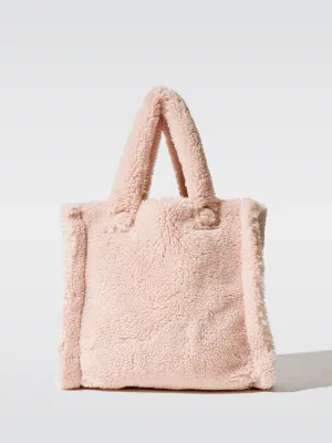 Lolita Faux Fur Teddy Bag - Pale Blush