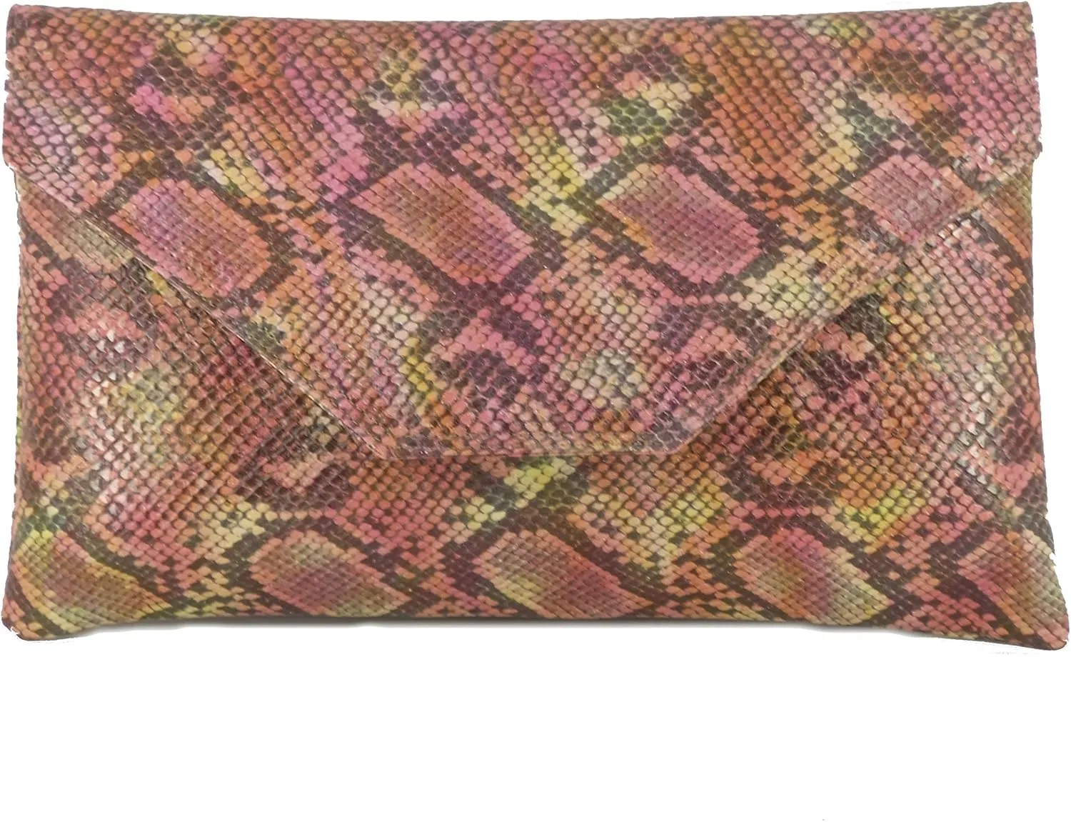 LONI Womens Stylish Large Envelope Faux Snakeskin Clutch Bag/Shoulder Bag
