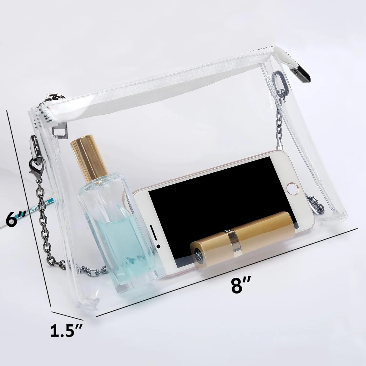 Lorbro Clear Purse for Women Stadium Approved, Clear Crossbody Bag with Zipper Closure, Transparent Purse for Concert Sports