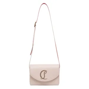 Loubi54 small beige leather crossbody bag