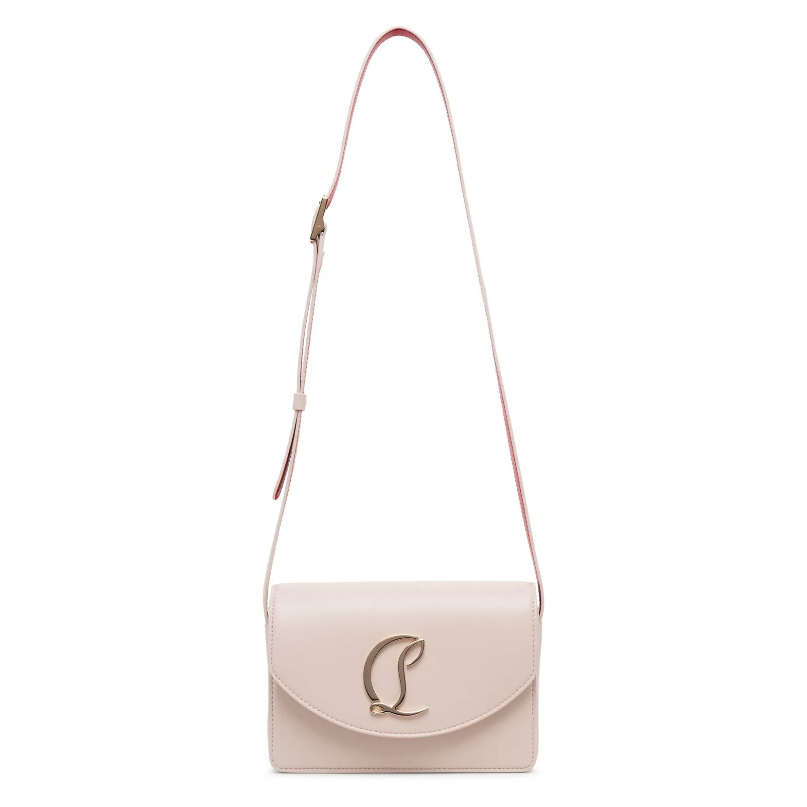 Loubi54 small beige leather crossbody bag
