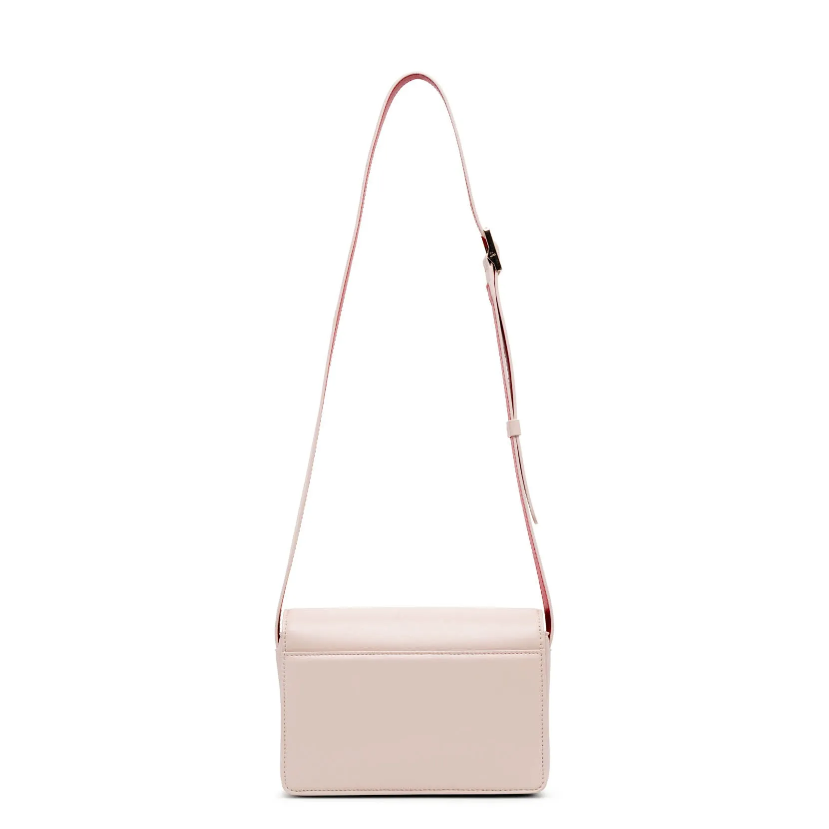 Loubi54 small beige leather crossbody bag