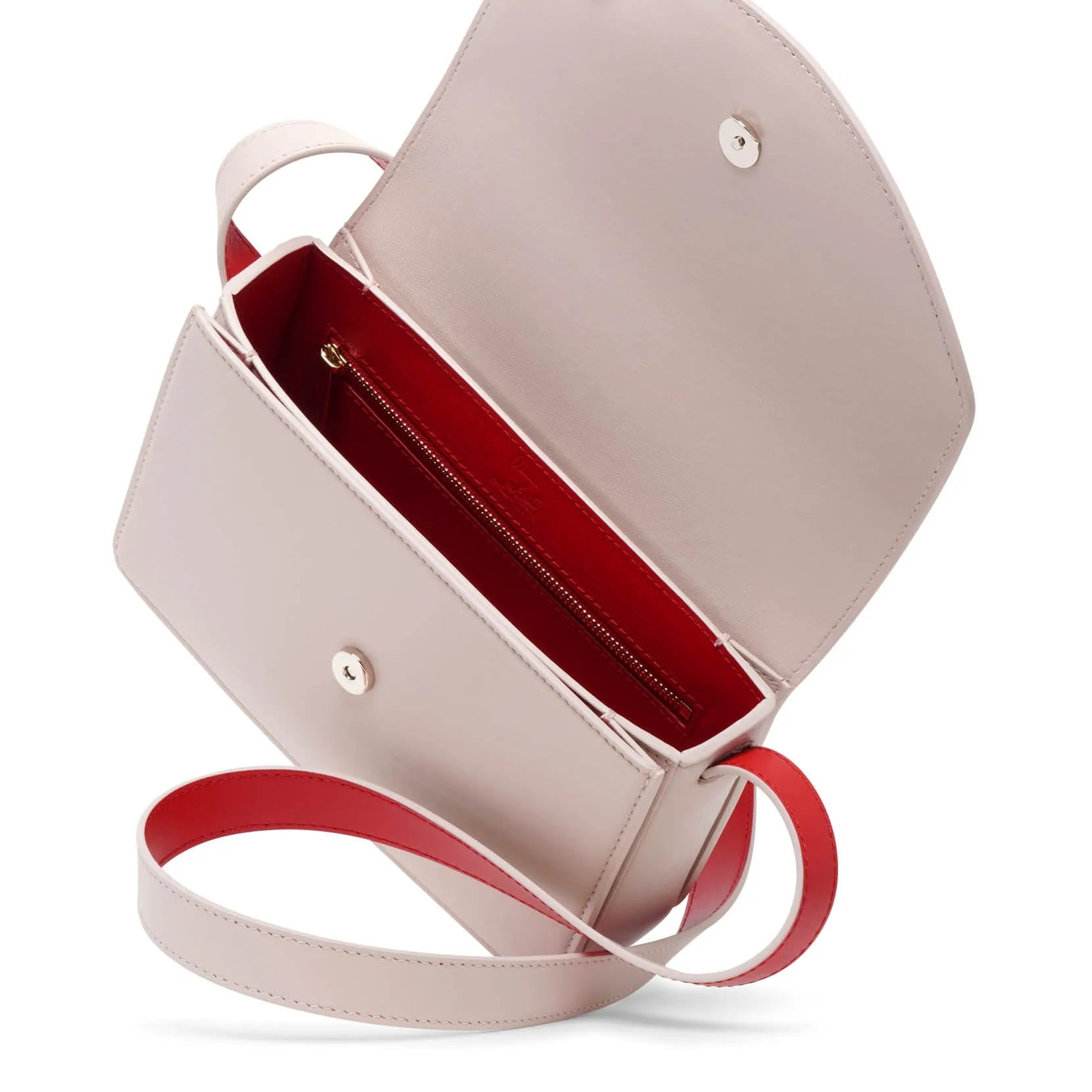 Loubi54 small beige leather crossbody bag