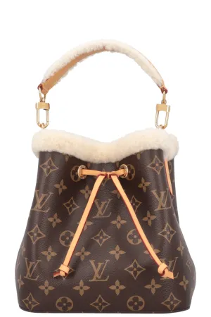 LOUIS VUITTON BB Neonoe Shearling Bucket Bag Cozygram Canvas