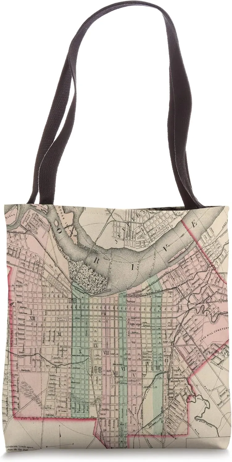Louisville KY Vintage Map (1874) Tote Bag