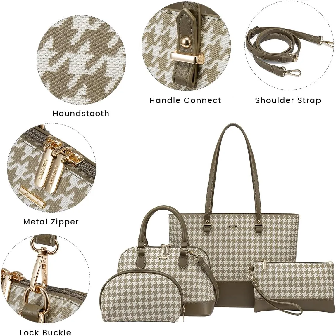 LOVEVOOK Handbags for Women Shoulder Bags Tote Satchel Hobo 3pcs Purse Set