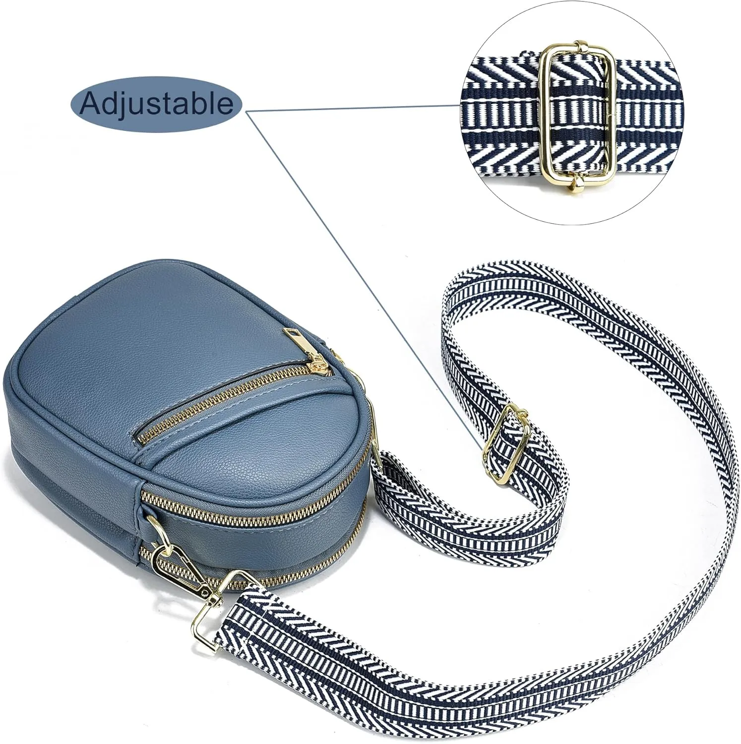 LoZoDo Small Crossbody Bags for Women Trendy Leather Purses and Handbags Designer Cell Phone Bag Wallet Purse with Wide Strap