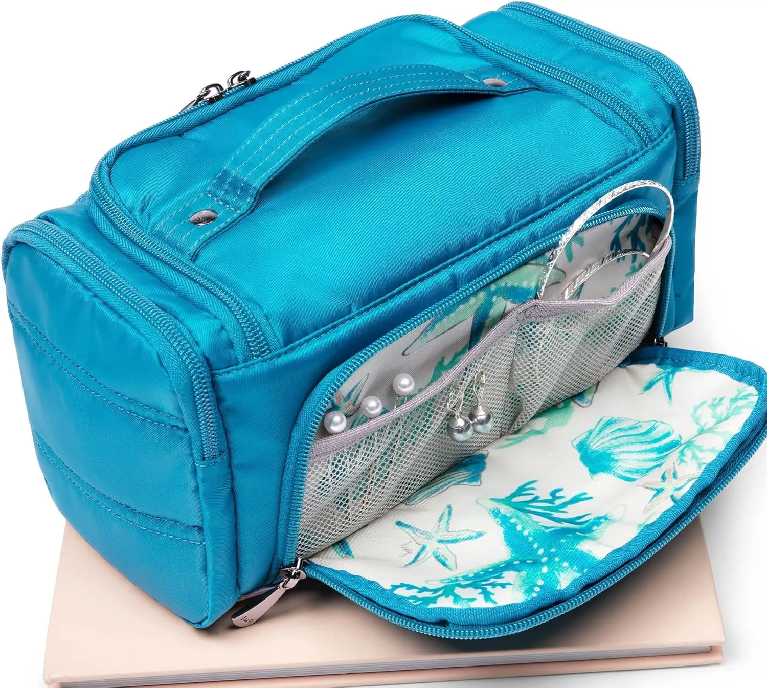 Lug Trolley Medium Cosmetic Case, CORAL
