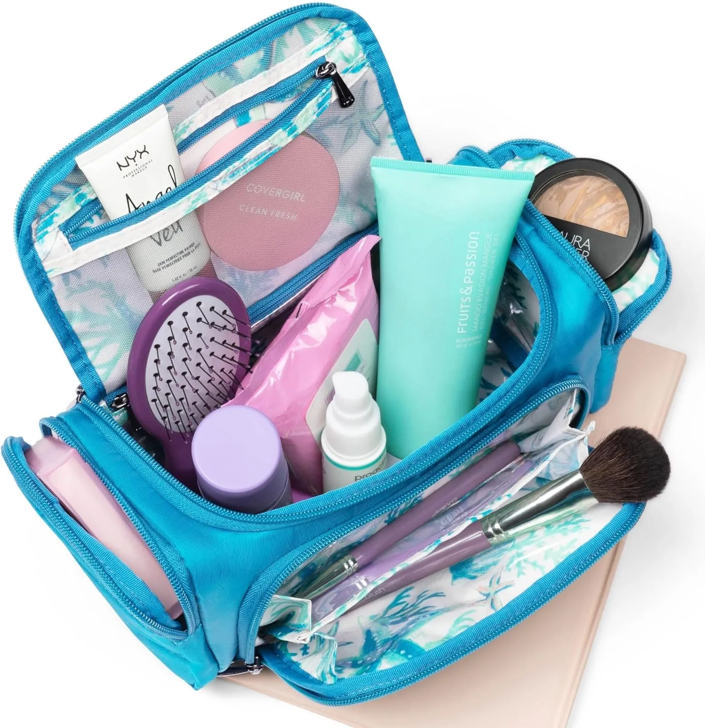 Lug Trolley Medium Cosmetic Case, CORAL