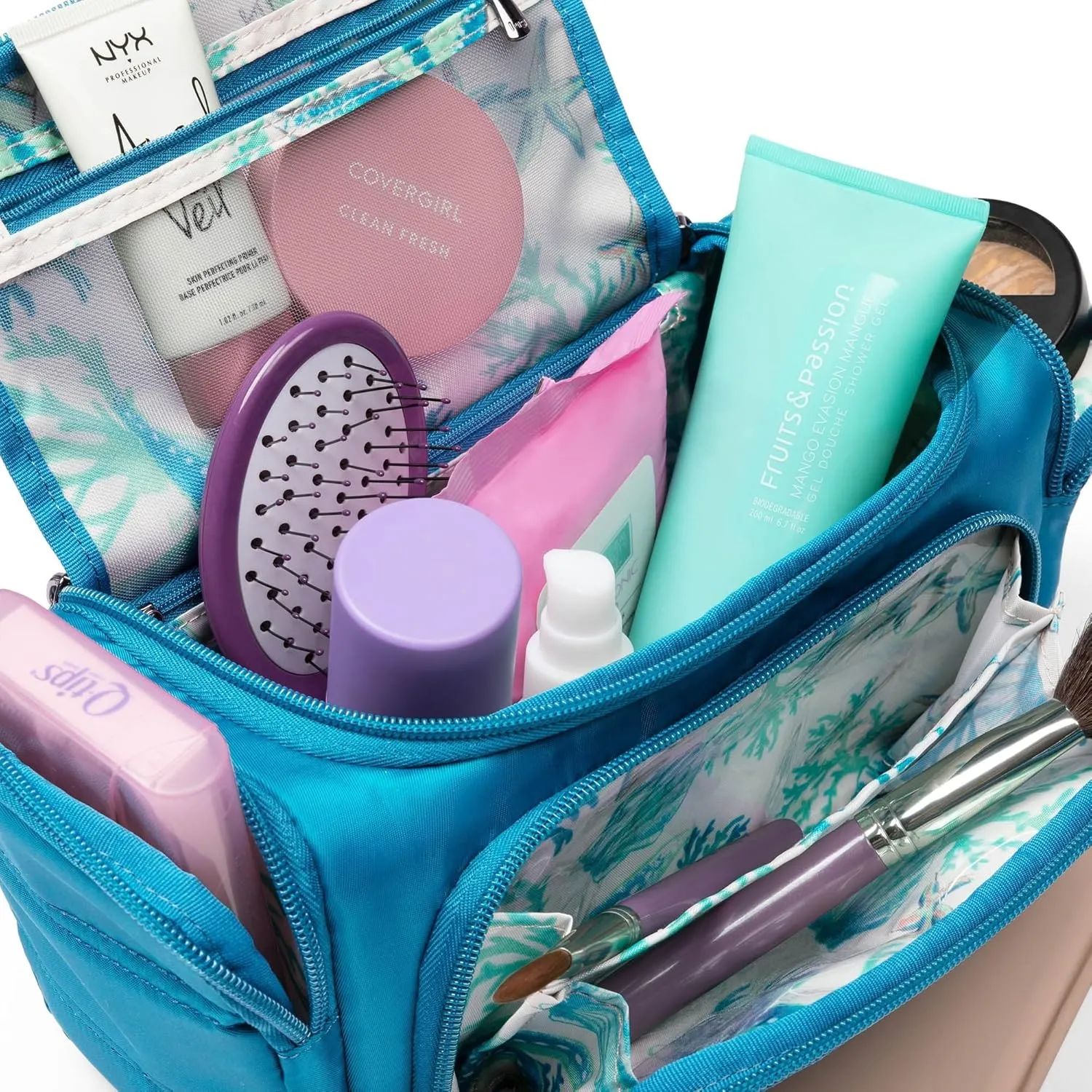 Lug Trolley Medium Cosmetic Case, CORAL