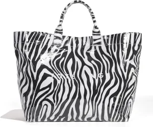Lushandy PVC Tote Bag for Women - Canvas Leopard Cheetah Print Letter Handbag - Clear PVC Carry All Bag