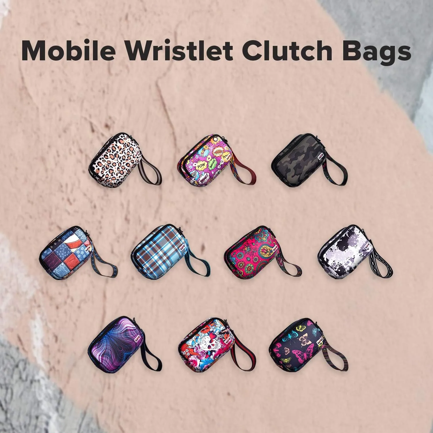 Luvo - Neoprene Mobile Wristlet Clutch Bags - Smartphone Holder Pouch