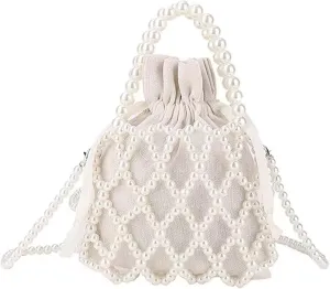 Luxury Pearl Bag Chain Bag Purse Bags, Artificial Pearl Clutch Crossbody Handmade Bags Evening Bags for Party Wedding Bridal Party Travel Prom 59