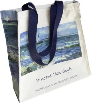 LZ Handbag Tote Bag Large Capacity Women's Canvas Bag Shopping Monet Oil Painting With Zipper Library, Carry Laptop