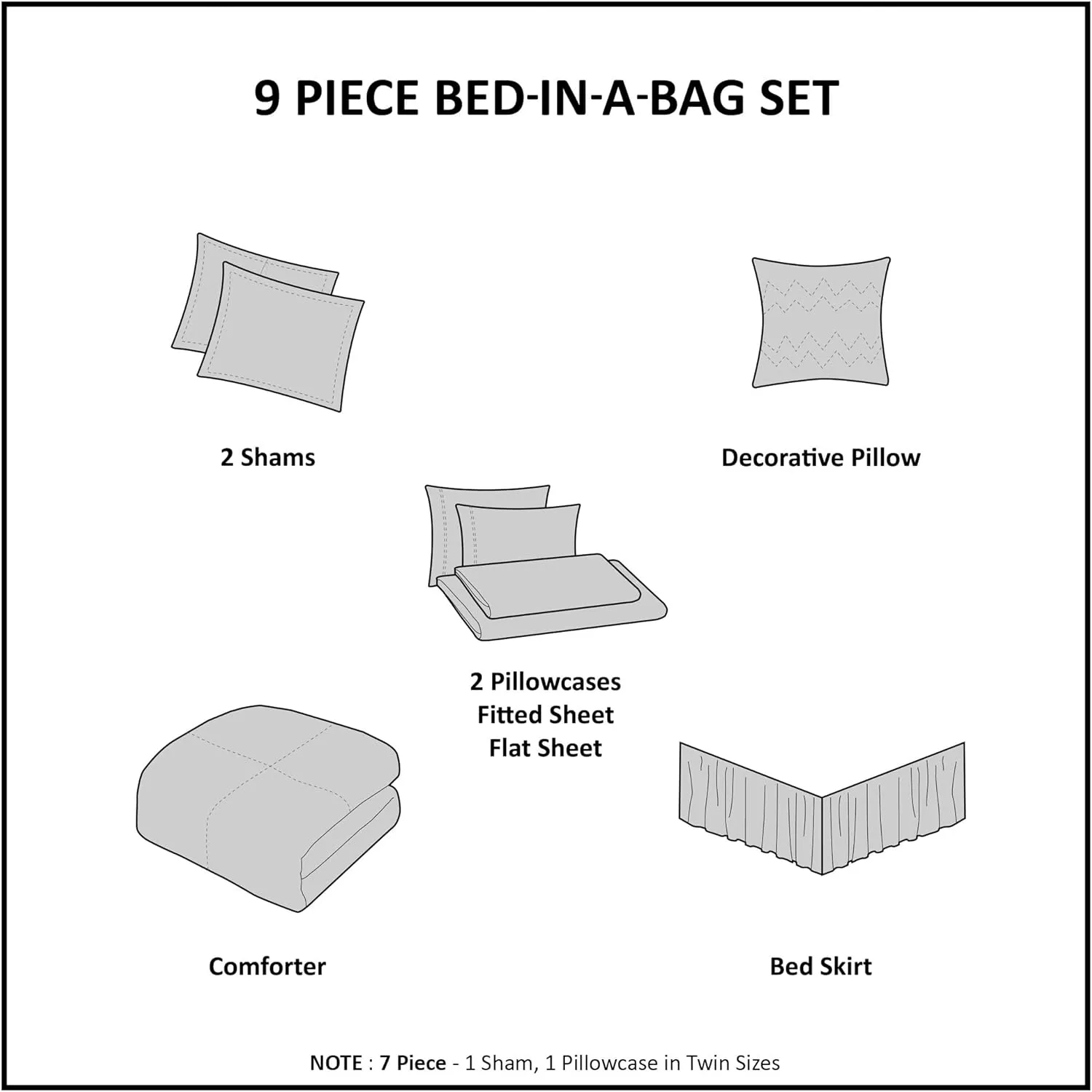 Madison Park Essentials Cozy Bed In A Bag Comforter with Complete Cotton Sheet Set - Trendy Floral Design All Season Cover, Decorative Pillow, Full(78"x86"), Leaf Purple 9 Piece