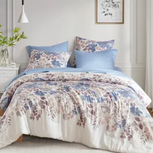 Madison Park Queen Comforter Set with Sheets, Floral Bed in A Bag Microfiber Comforter for Queen-Size Bed, Shabby Chic Queen Bedding Set Diamond Printed Sheet, Luna, Queen, Blue 7 Piece