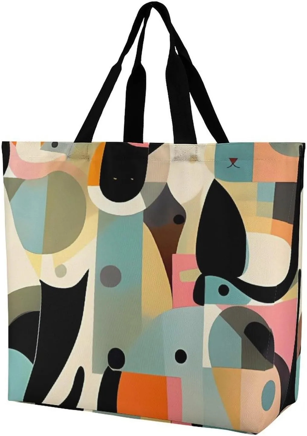 Makeup Theme Pattern Tote Bags, Reusable Grocery Bags, Large Shopping Bags, Beach Bag, Shoulder Bag for Women