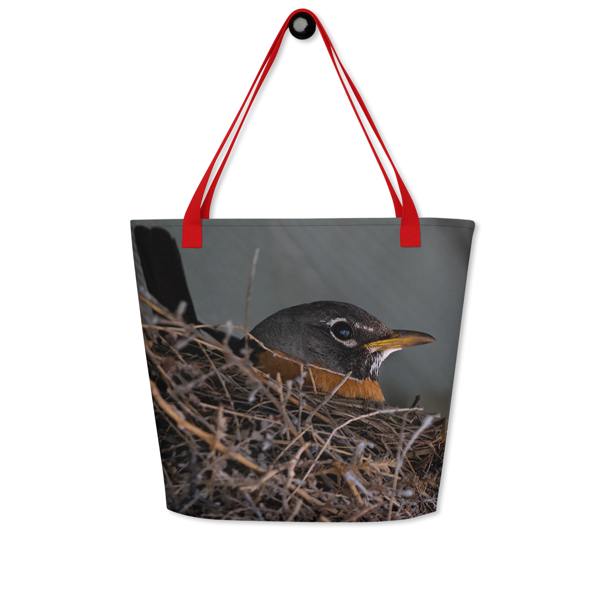 Mama Robin All-Over Print Large Tote Bag