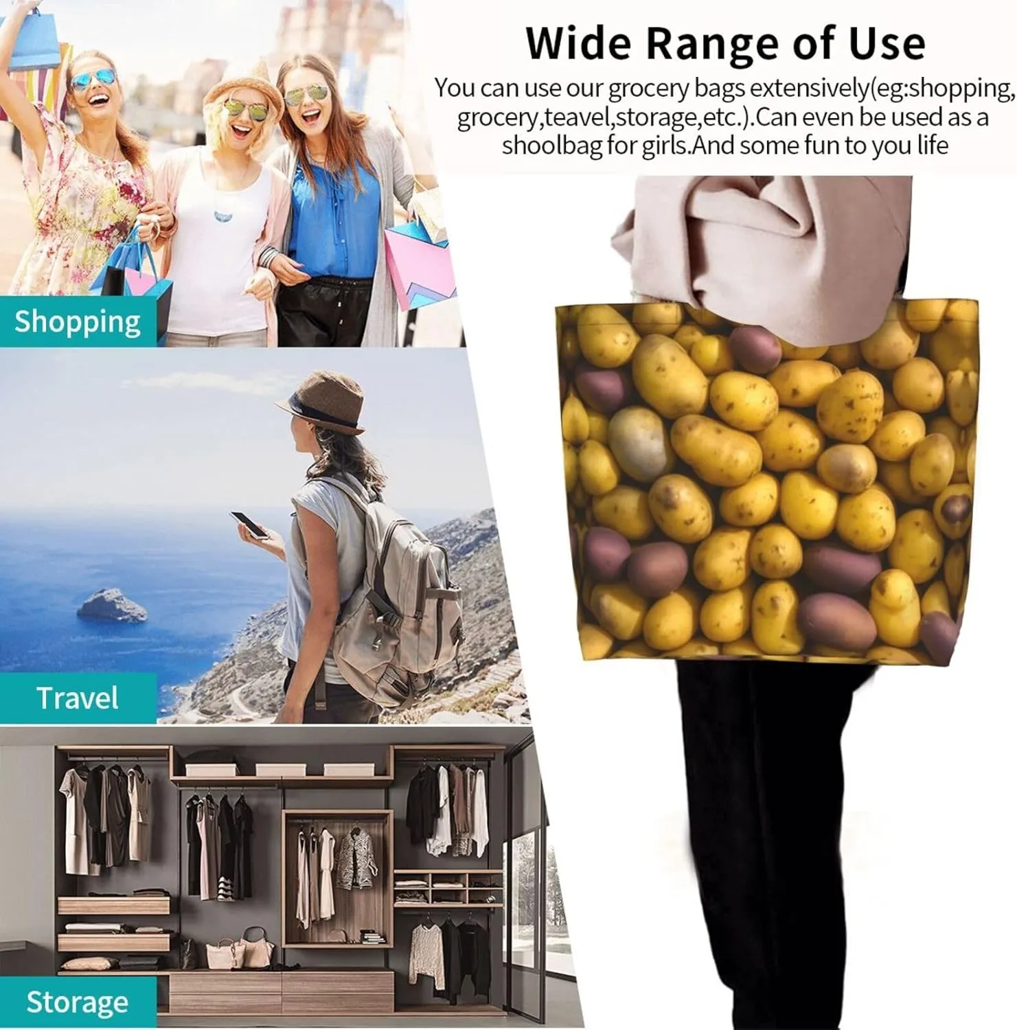 Many Purple Flowers Women Tote Bag,Casual Tote'S Handbag Big Capacity Shoulder Bag Crossbody Bag