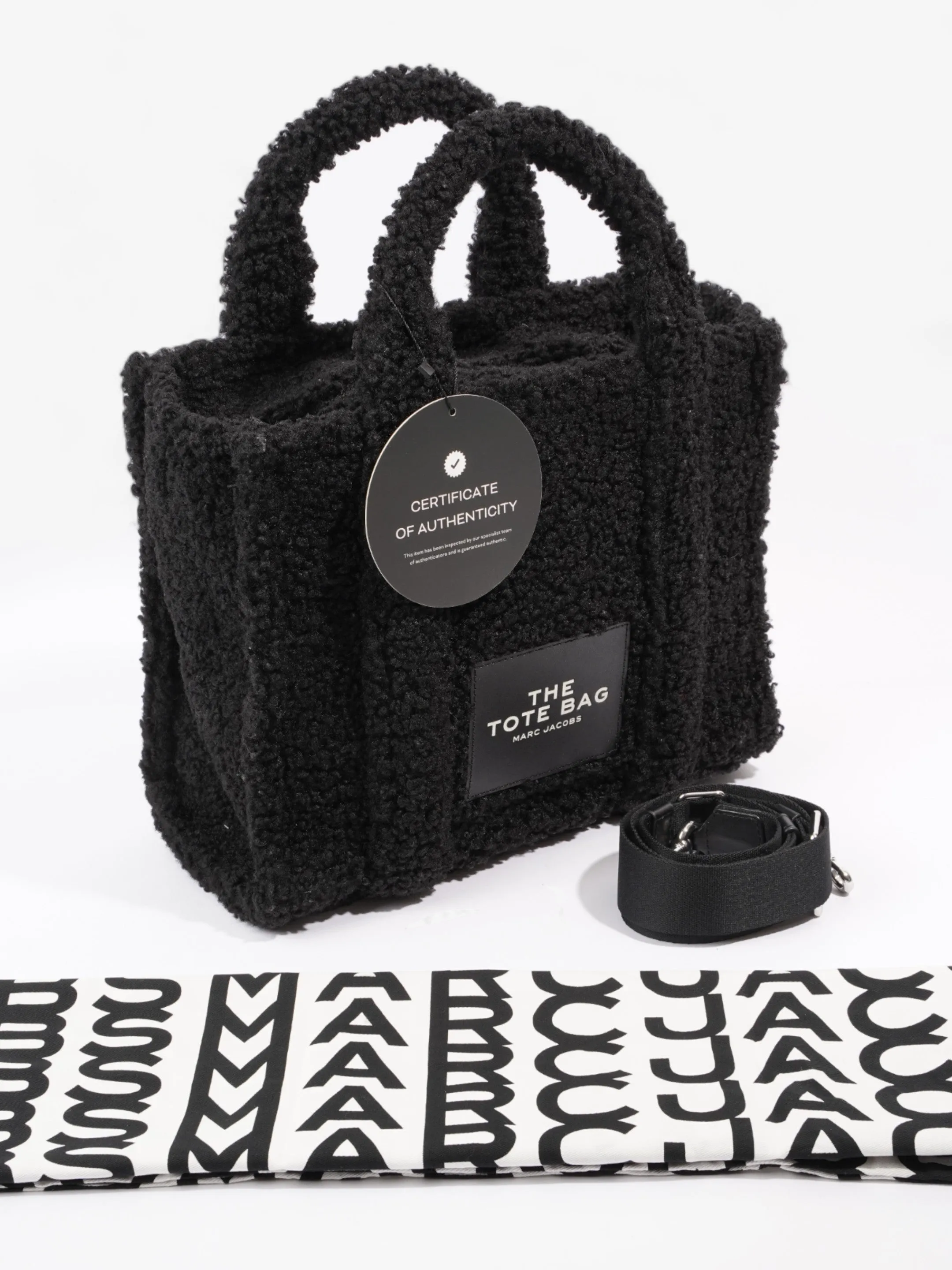 Marc Jacobs Teddy Tote Black Shearling Medium