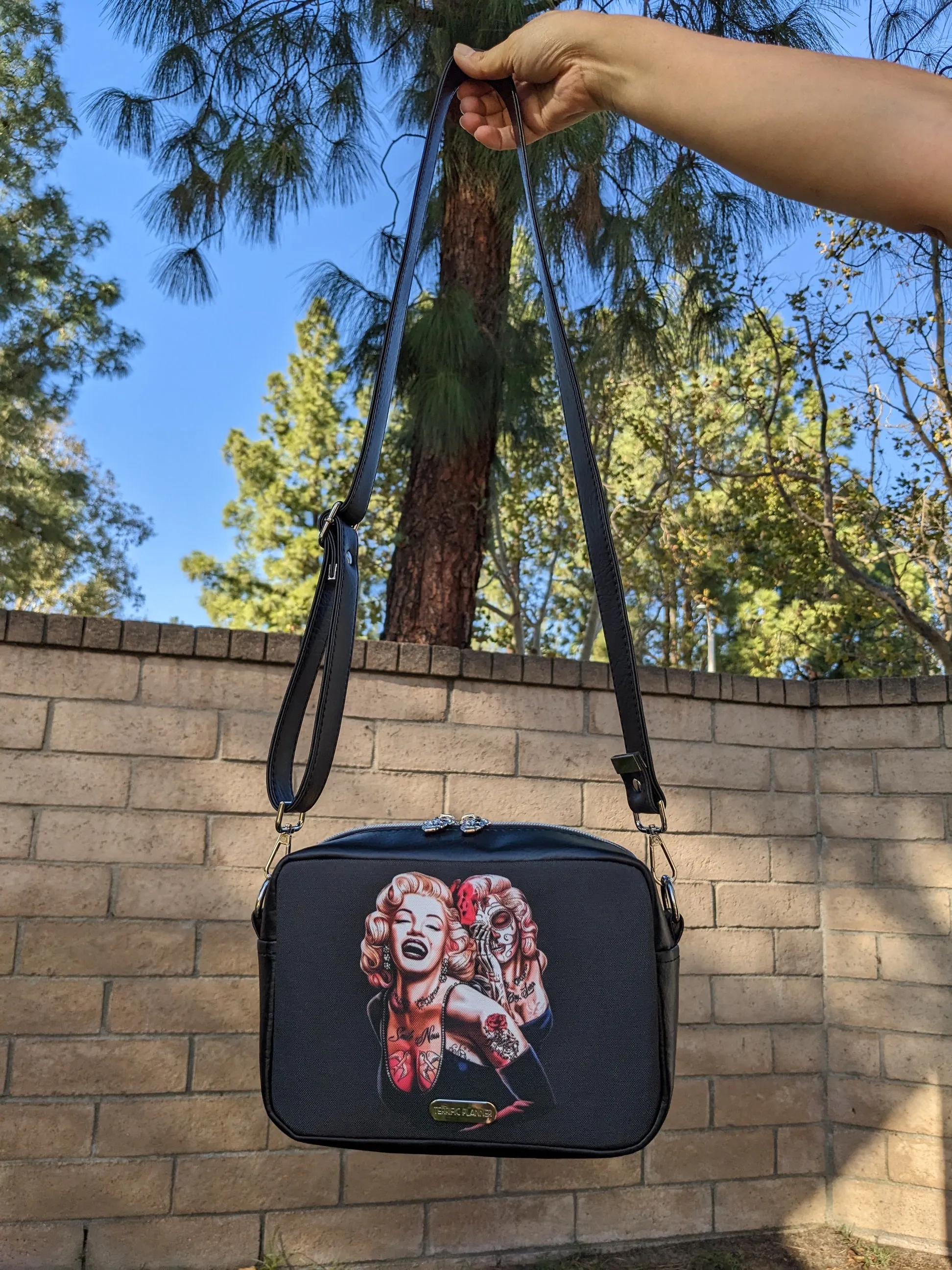 Marilyn Smile Now Cry Later Boxy Crossbody Bag
