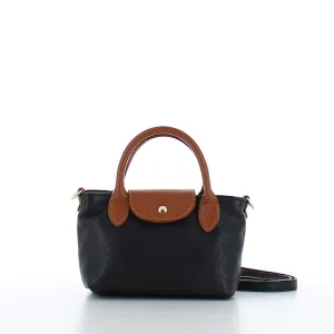 Marina Galanti Small Leather Handbag Black Tan