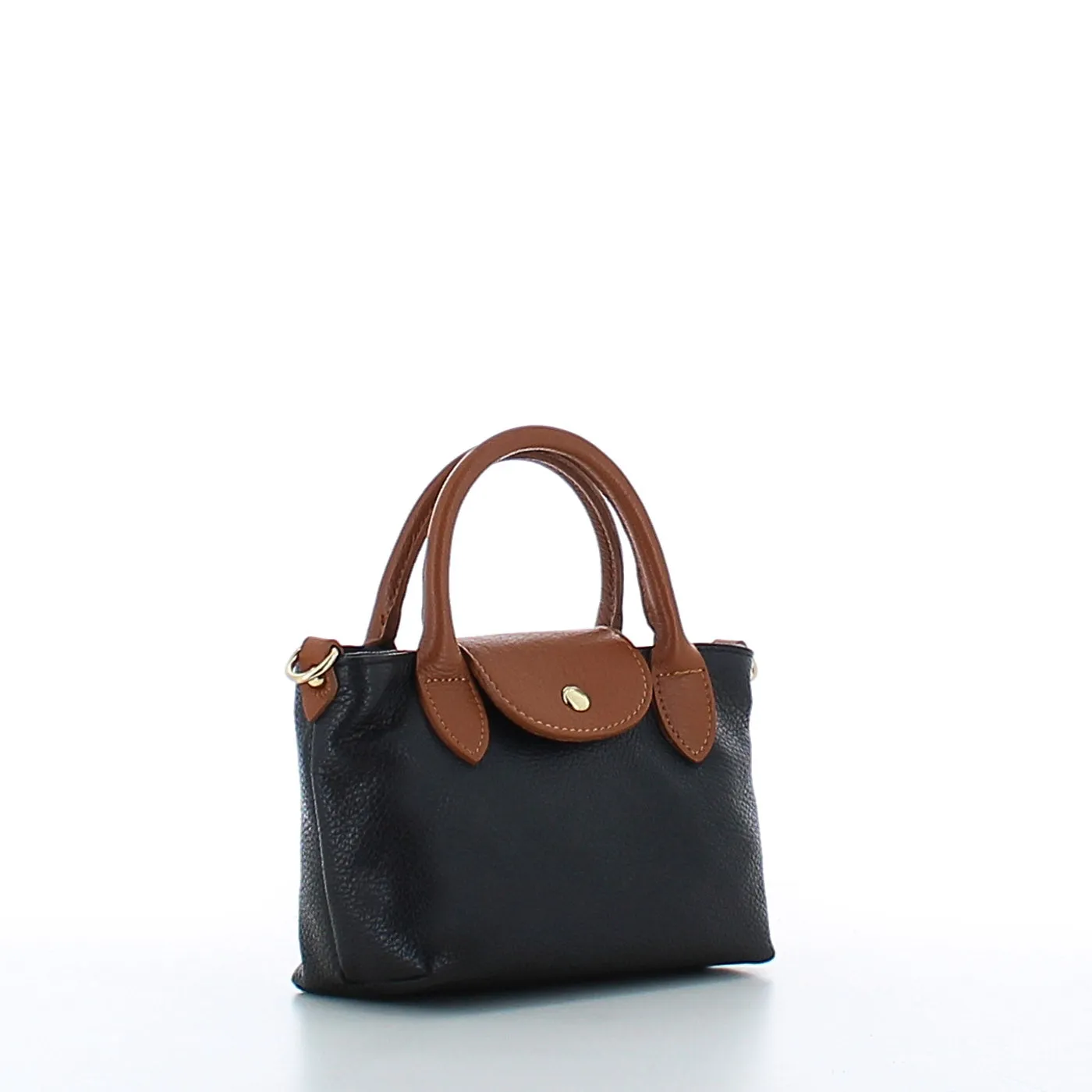 Marina Galanti Small Leather Handbag Black Tan