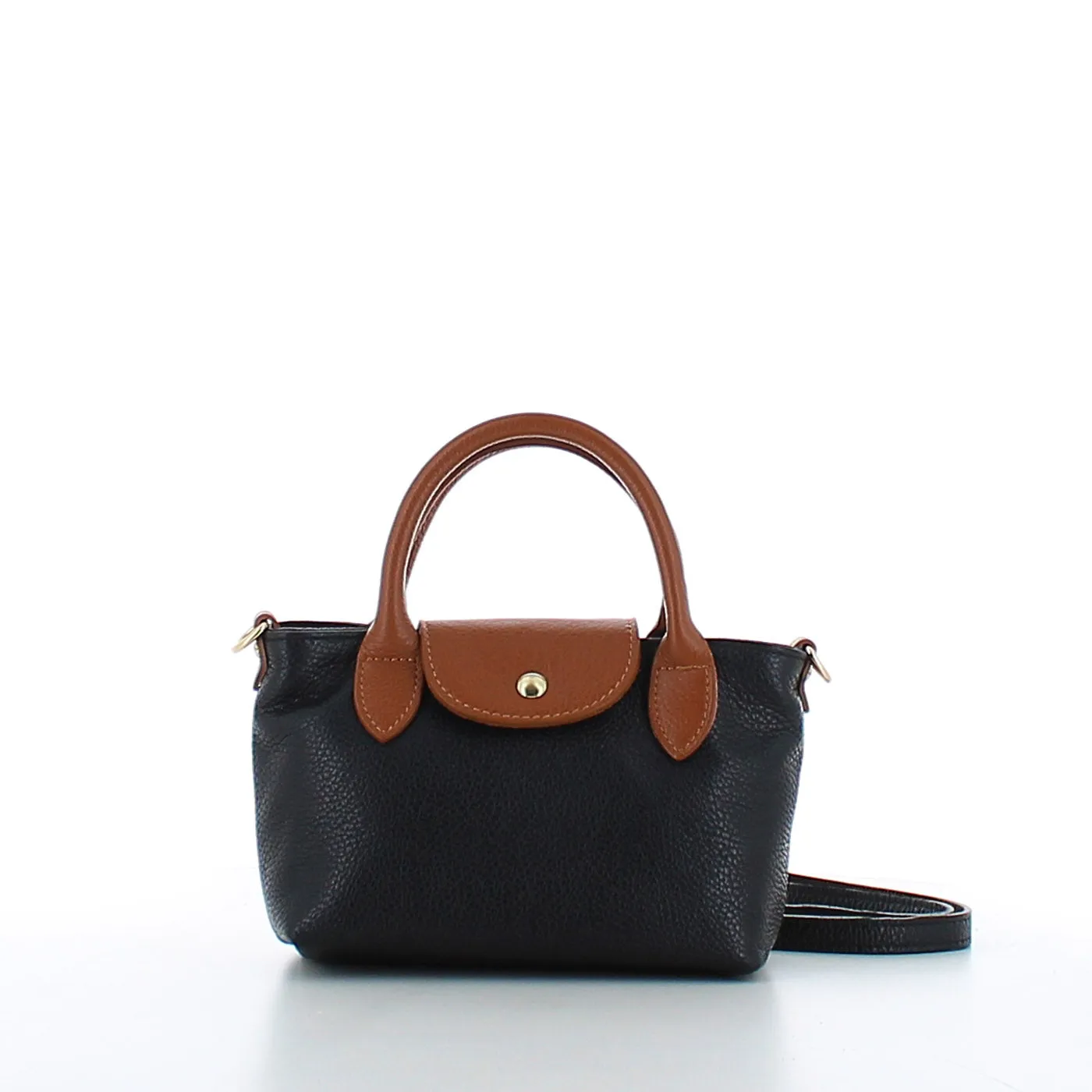 Marina Galanti Small Leather Handbag Black Tan