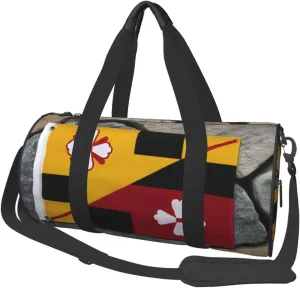 maryland flag Printed Travel Bag,Round Personal Item Storage bag,Foldie Duffel Bag for Traveling Vacation,Fitness,Sports