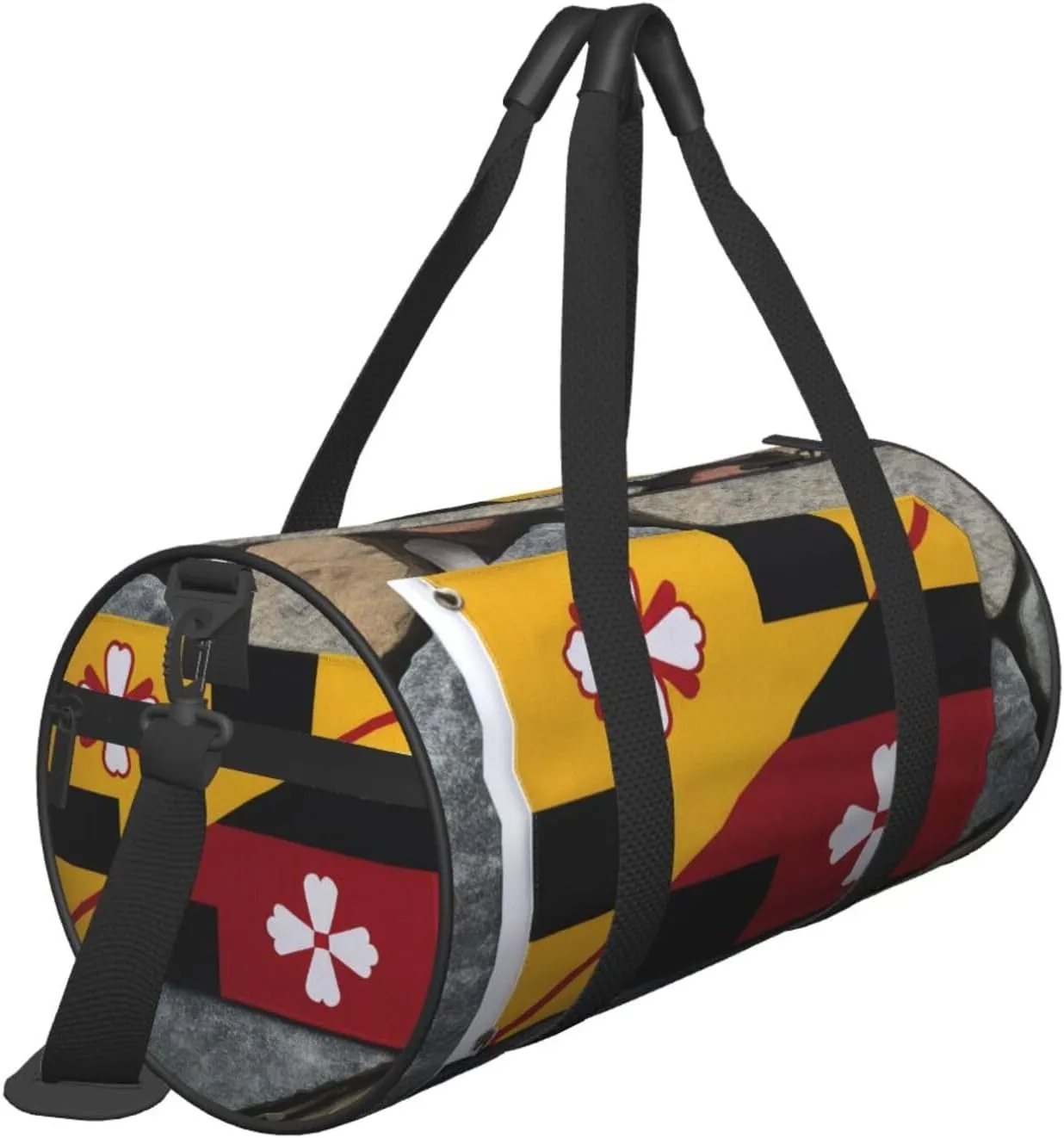 maryland flag Printed Travel Bag,Round Personal Item Storage bag,Foldie Duffel Bag for Traveling Vacation,Fitness,Sports