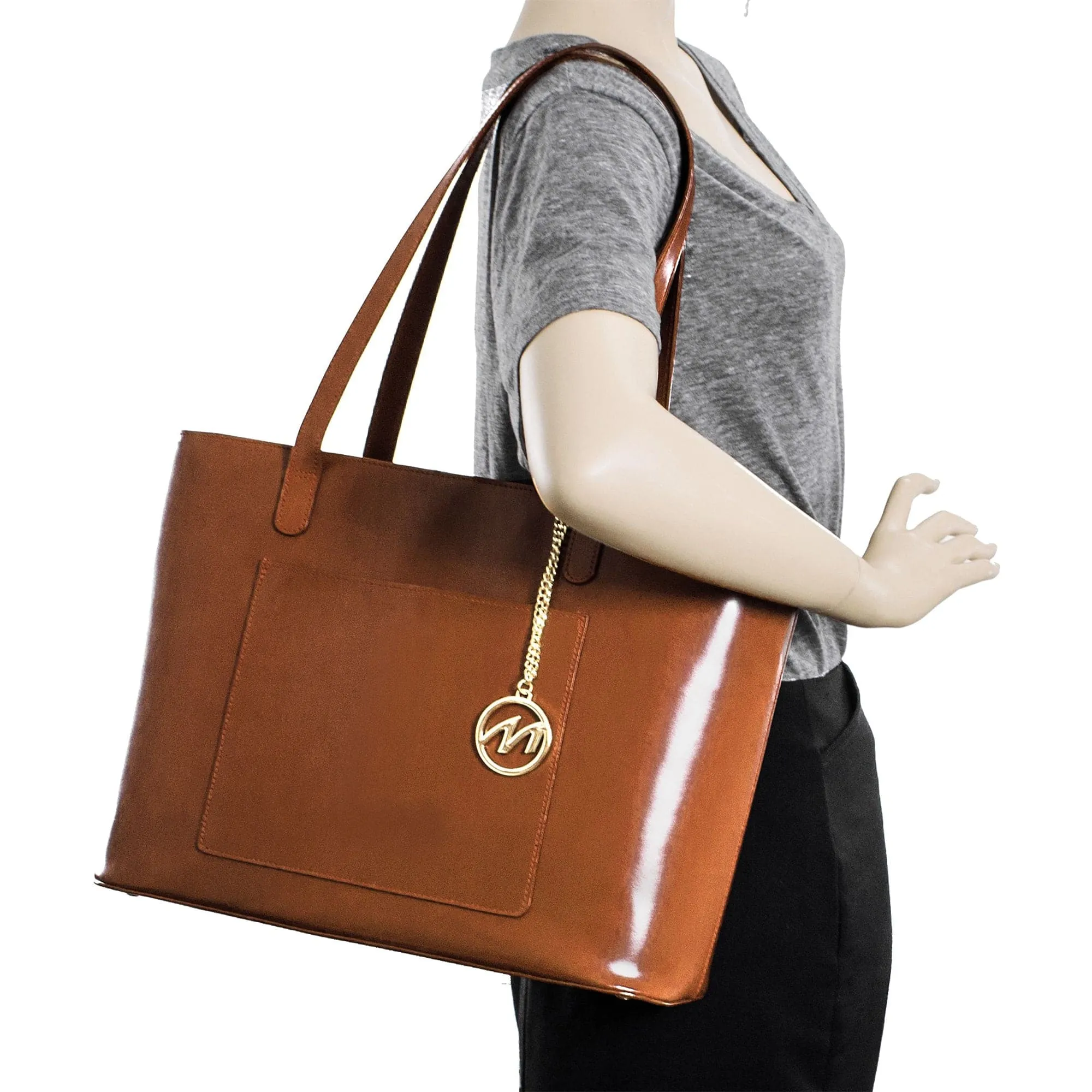 McKlein USA Alyson Leather Tote Bag with Tablet Pocket