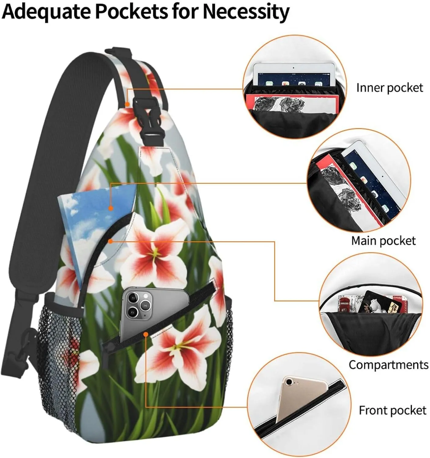 Mechanical Gold Disc Sling Bag For Women Mencross Sling Bag Fashion Crossbody Shoulder Bag Chest Bag For Hiking Travel