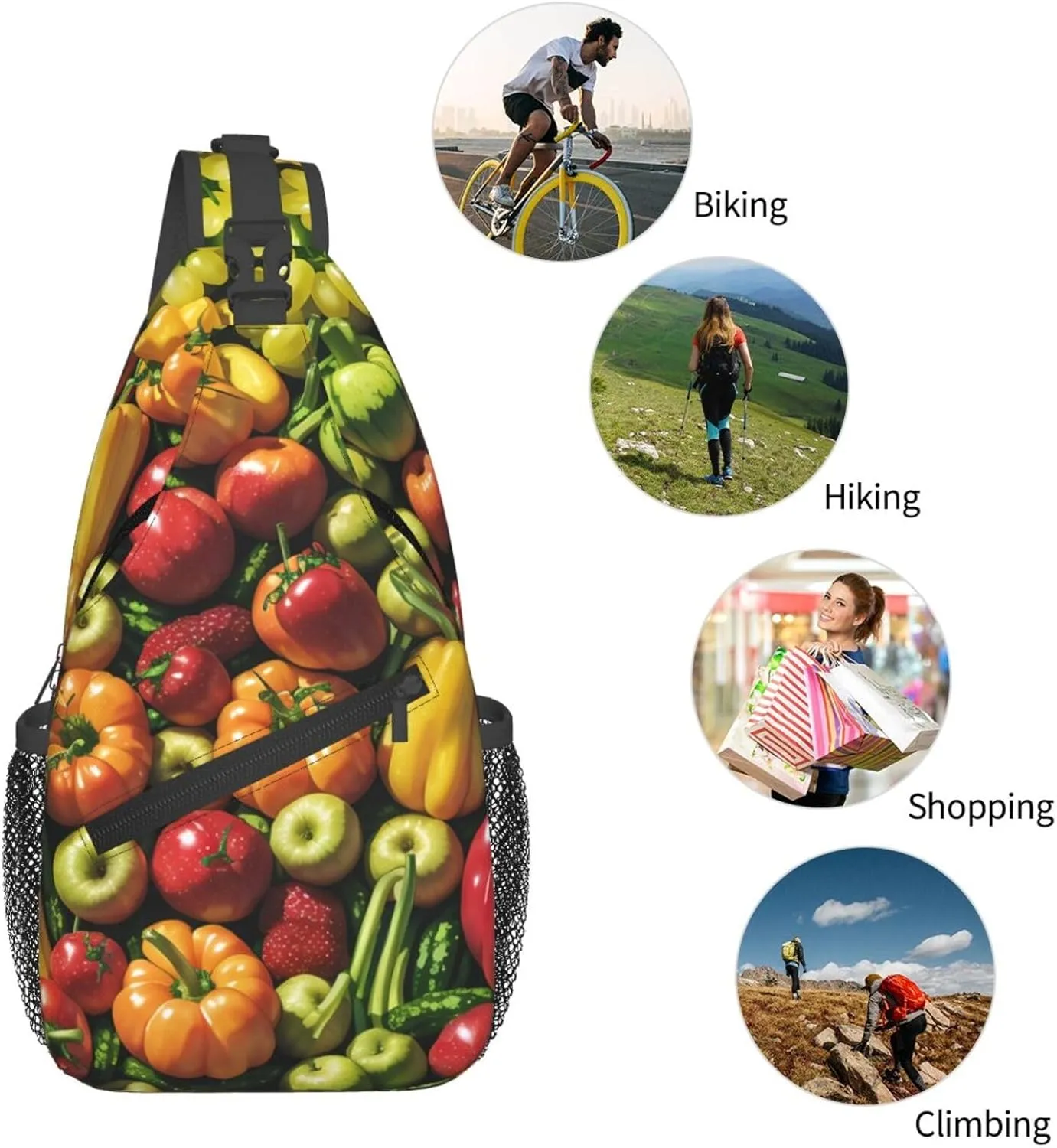Mechanical Gold Disc Sling Bag For Women Mencross Sling Bag Fashion Crossbody Shoulder Bag Chest Bag For Hiking Travel