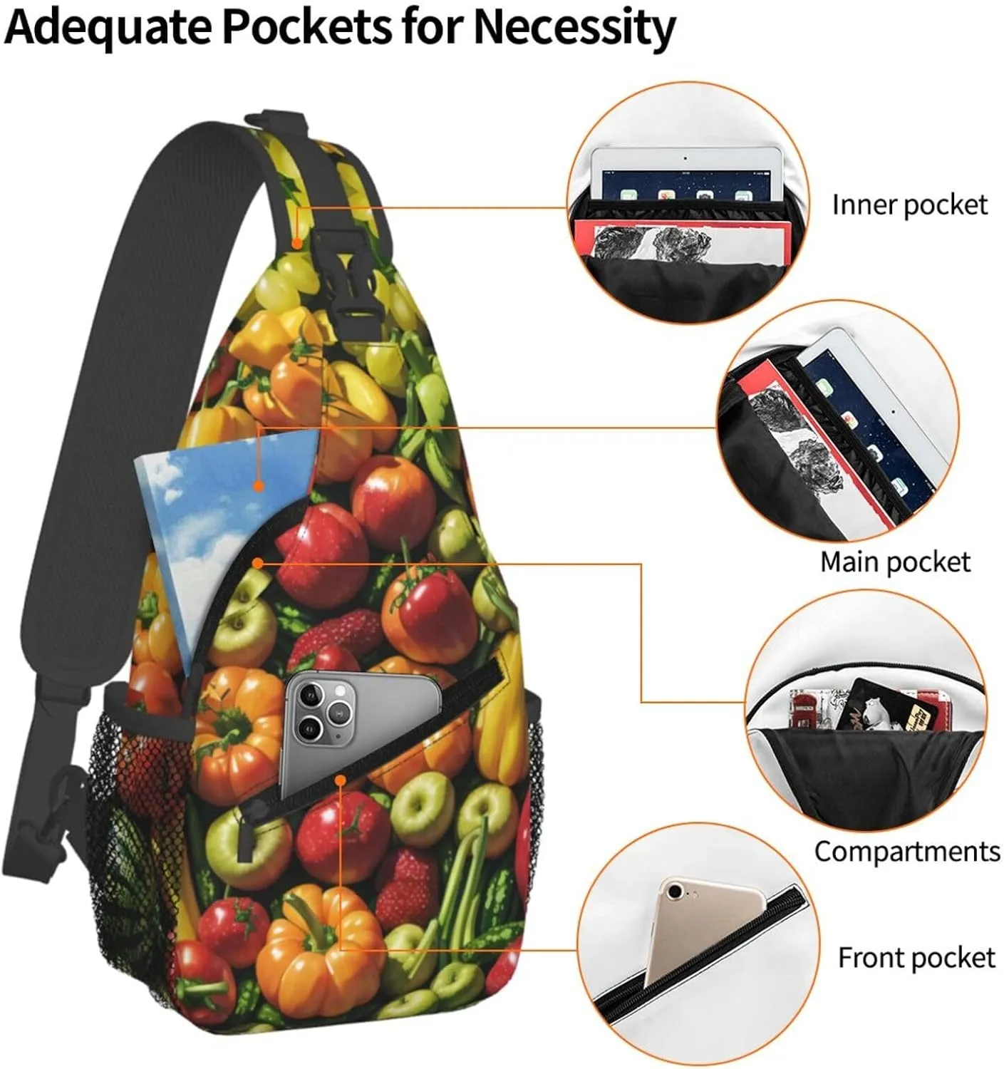 Mechanical Gold Disc Sling Bag For Women Mencross Sling Bag Fashion Crossbody Shoulder Bag Chest Bag For Hiking Travel