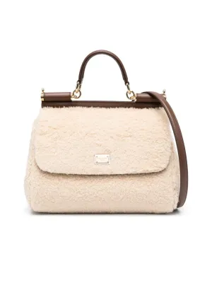 Medium Sicily Shearling Tote Bag
