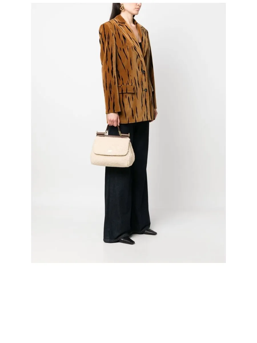 Medium Sicily Shearling Tote Bag