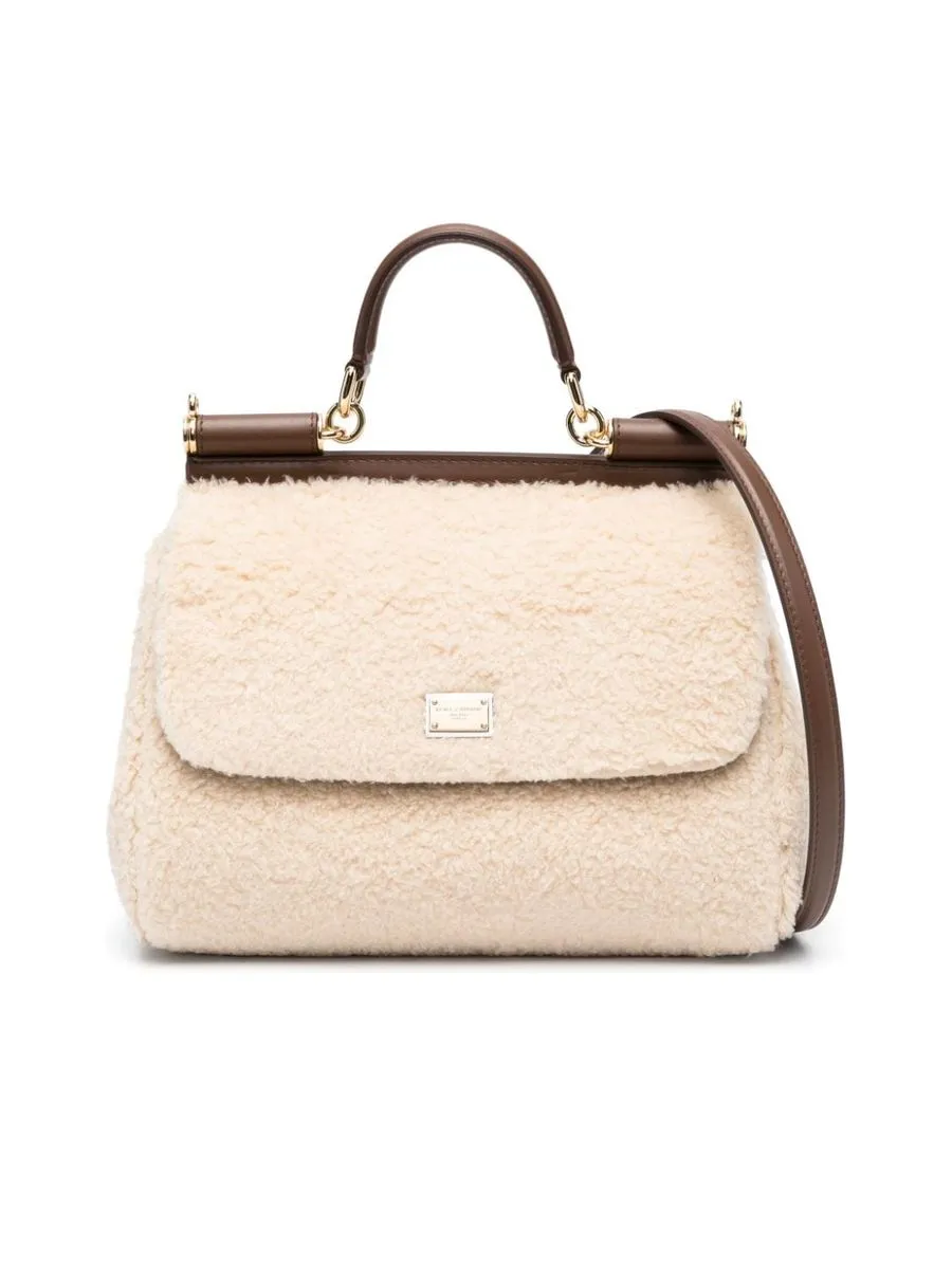 Medium Sicily Shearling Tote Bag