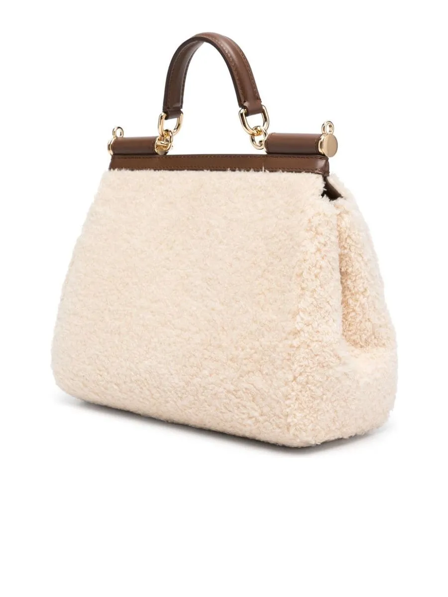 Medium Sicily Shearling Tote Bag