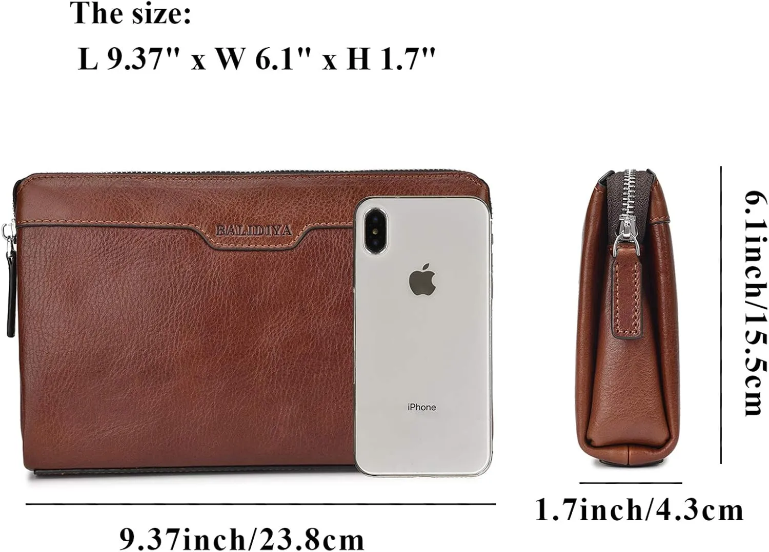 Men Clutch Bags Genuine Leather Purse Wallet Large Capacity Business Card Organizer Purse…