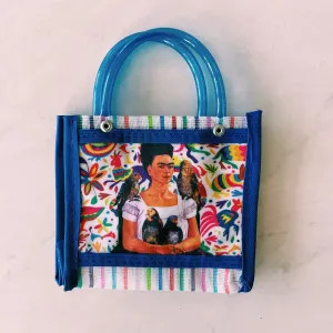 Mexican Frida & Catrina Plastic Tote Purse 6 x 5 in