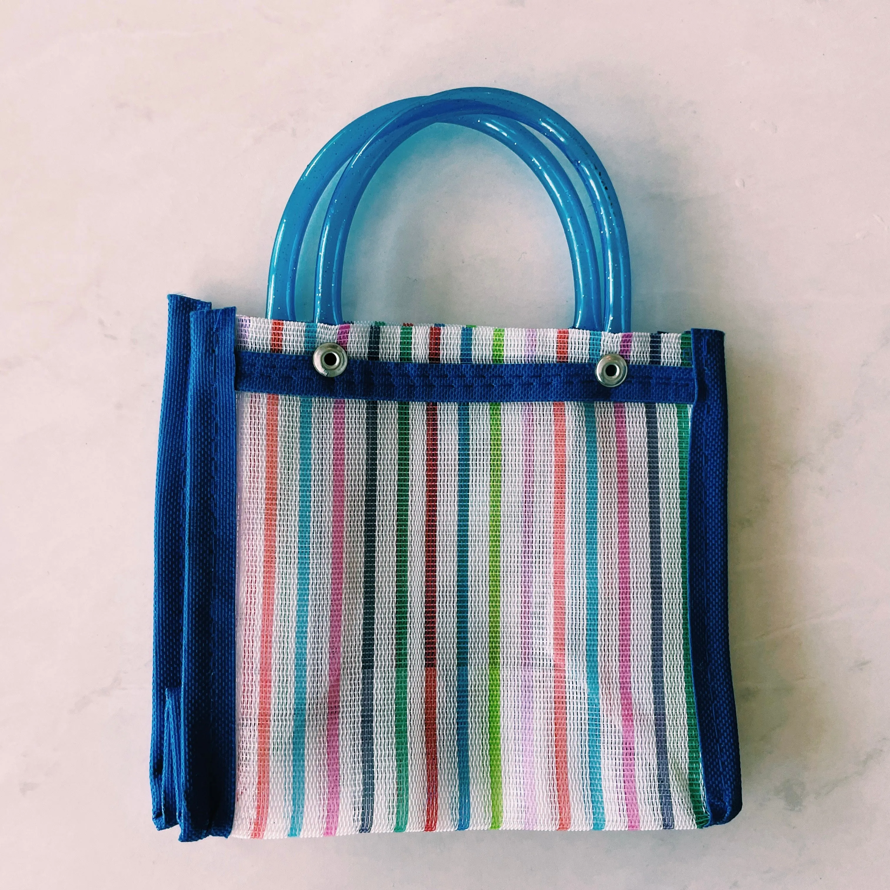 Mexican Frida & Catrina Plastic Tote Purse 6 x 5 in