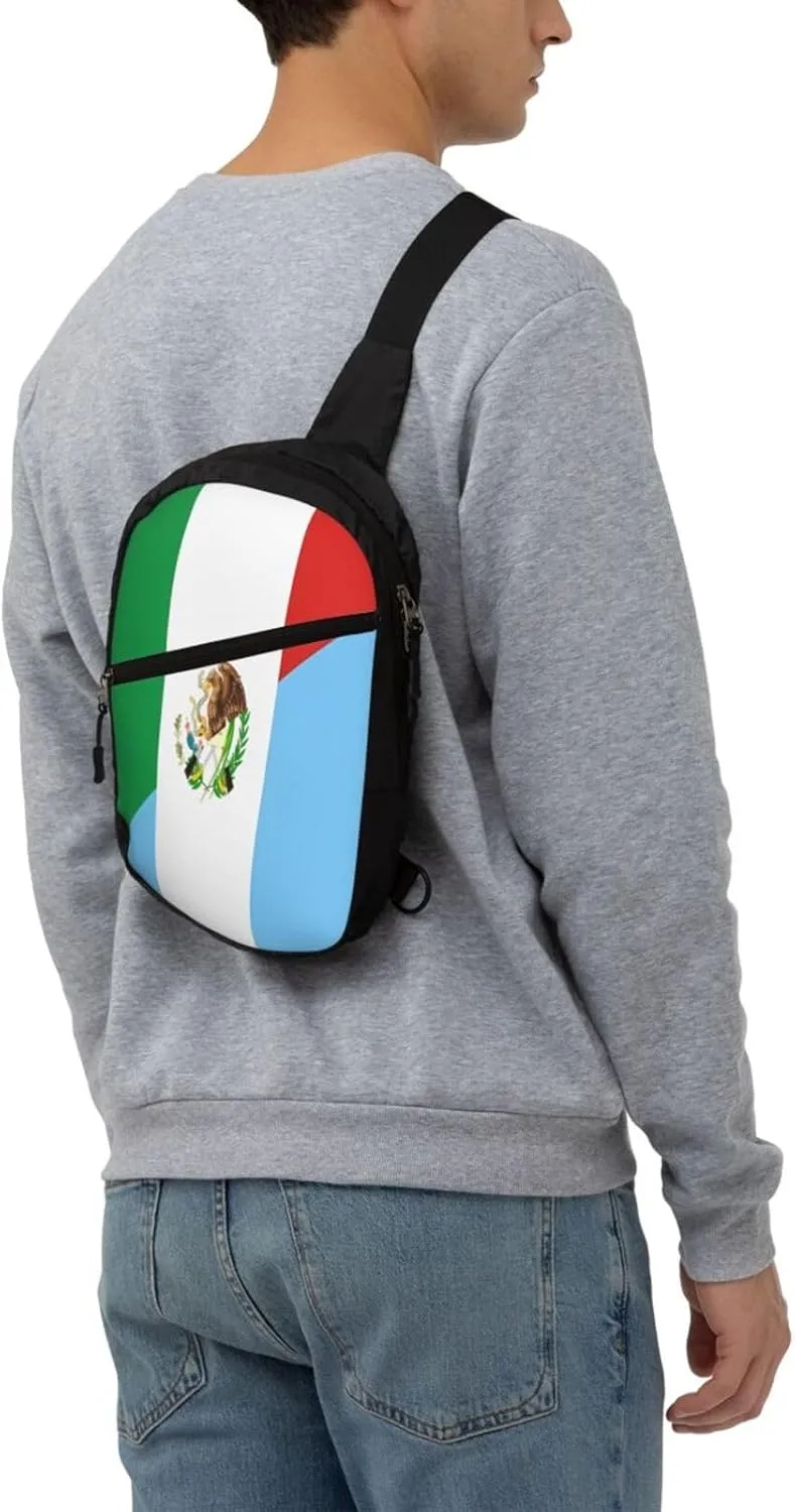 Mexico Guatemala Guatemalan Flag Crossbody Bag Portable Sling Bags Foldable Chest Daypack Reusable Sports Shoulder Backpack Diagonally Casual Rucksack Travel Bag